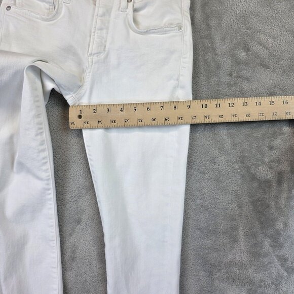 AGOLDE Jeans Womens 25 White High Rise Skinny Raw Hem Stretch Ankle A018 B-1013 - Picture 6 of 12